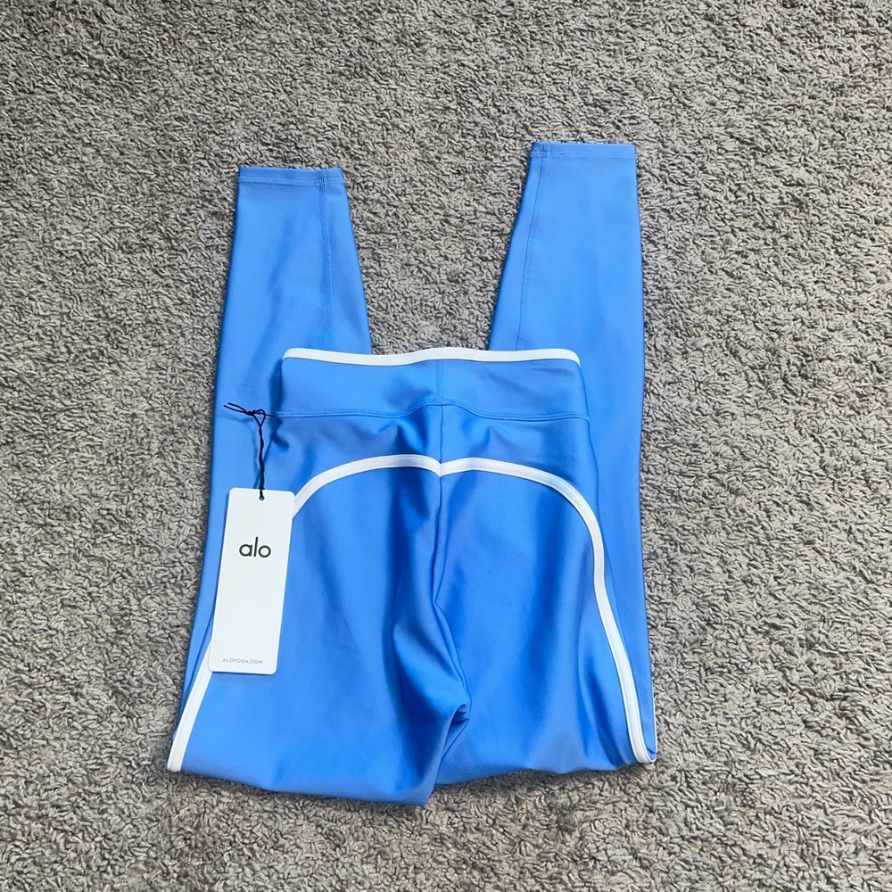 Alo crystal clear blue/white airlift high waist charger 7/8 legging size XXS NWT - Picture 2 of 3